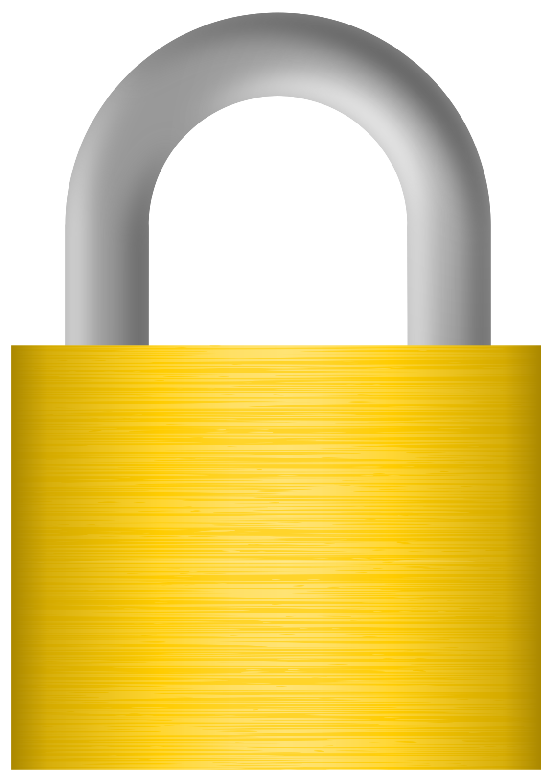 a yellow padlock on a white background