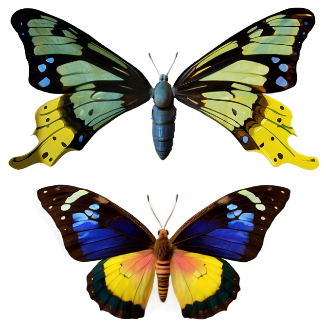 three different types of butterflies
