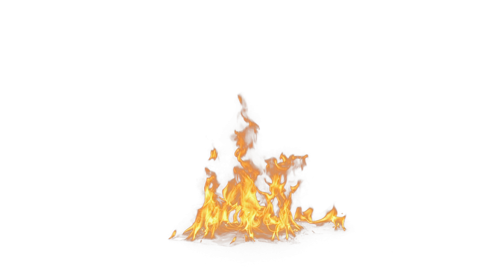 a fire on a white background
