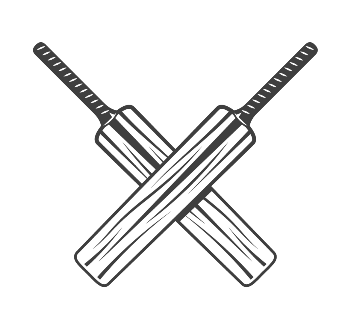 two crossed cricket bats icon vector illustration design