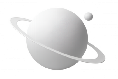 an image of a white sphere with a ring around it