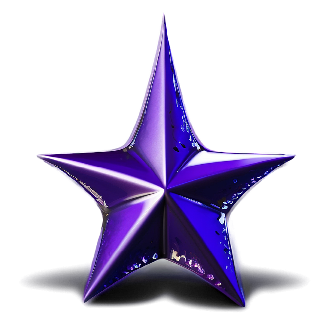 a purple star on a white background
