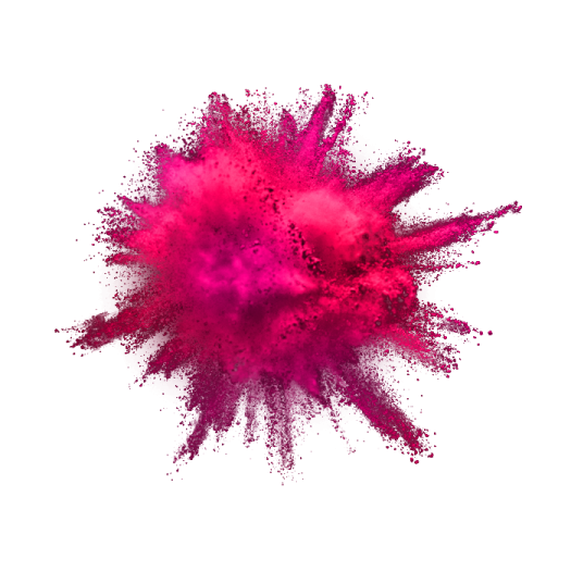 a pink powder explosion on a white background