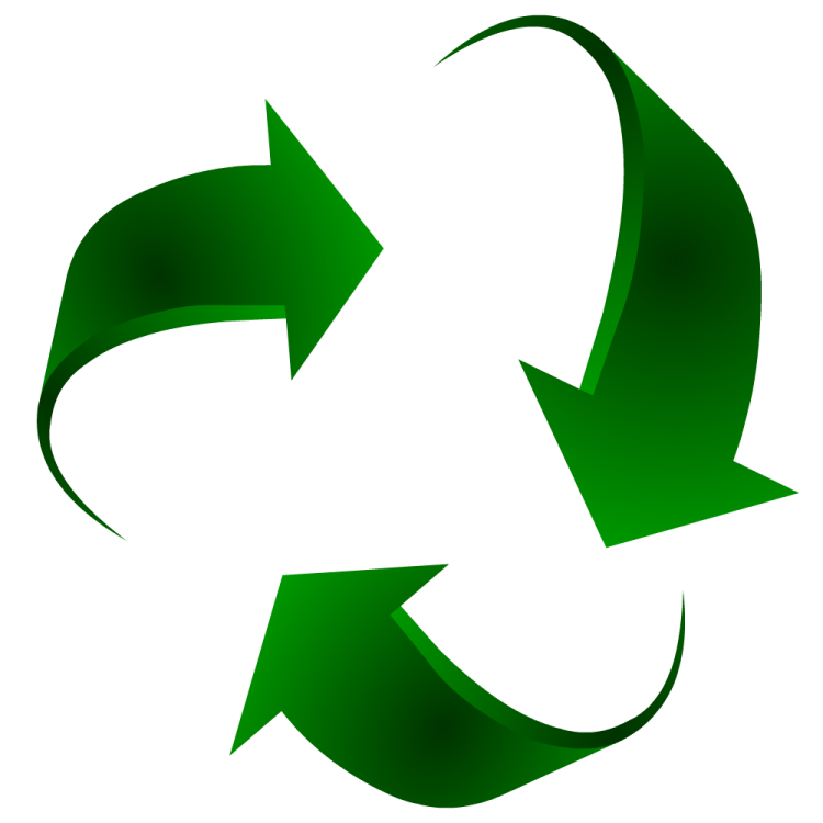 a green recycling symbol