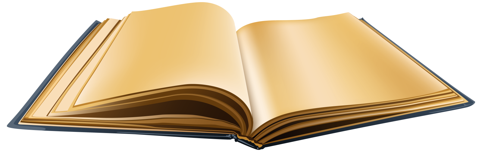 an open book on a white background