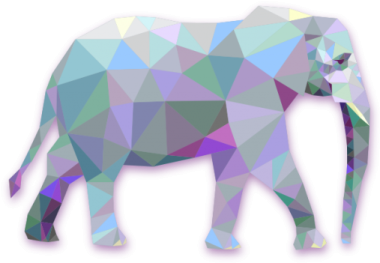 an elephant made up of triangles