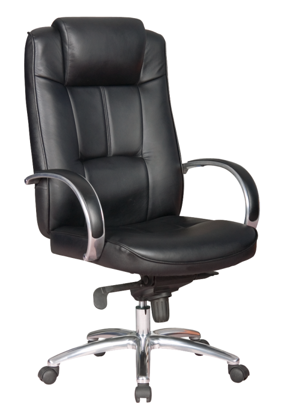 a black office chair on a white background