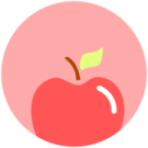 an apple with a green leaf on it