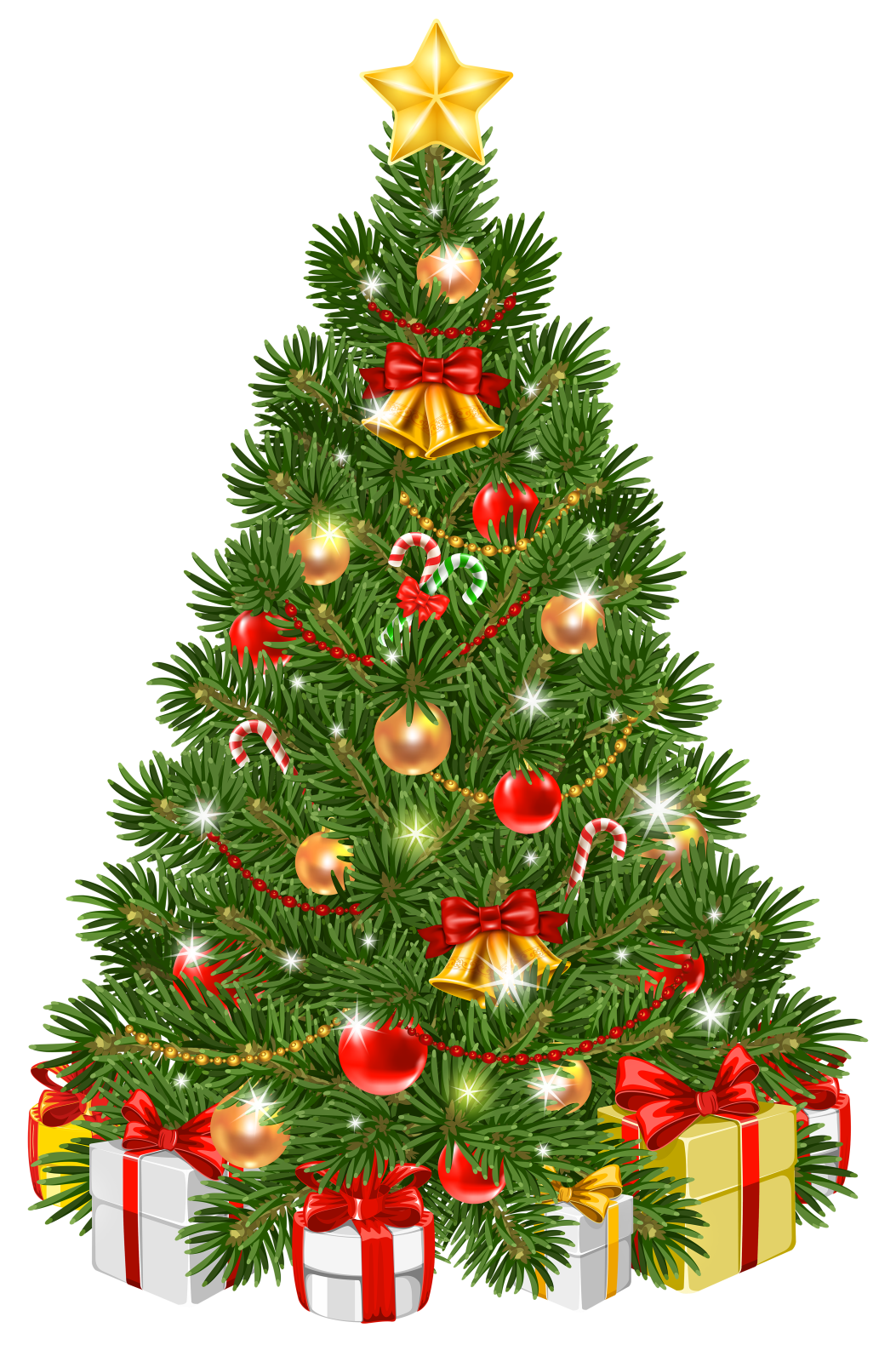 a christmas tree with presents on it