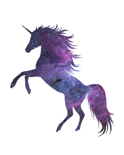 a purple unicorn with stars in the background