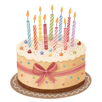 a birthday cake with candles on top
