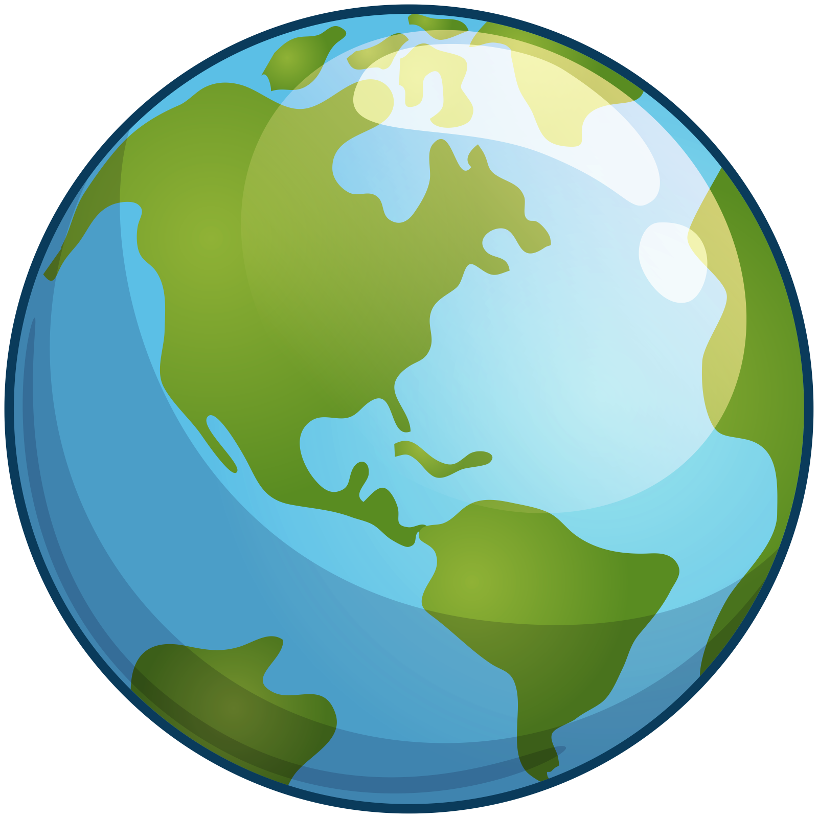 a blue and green earth with white background