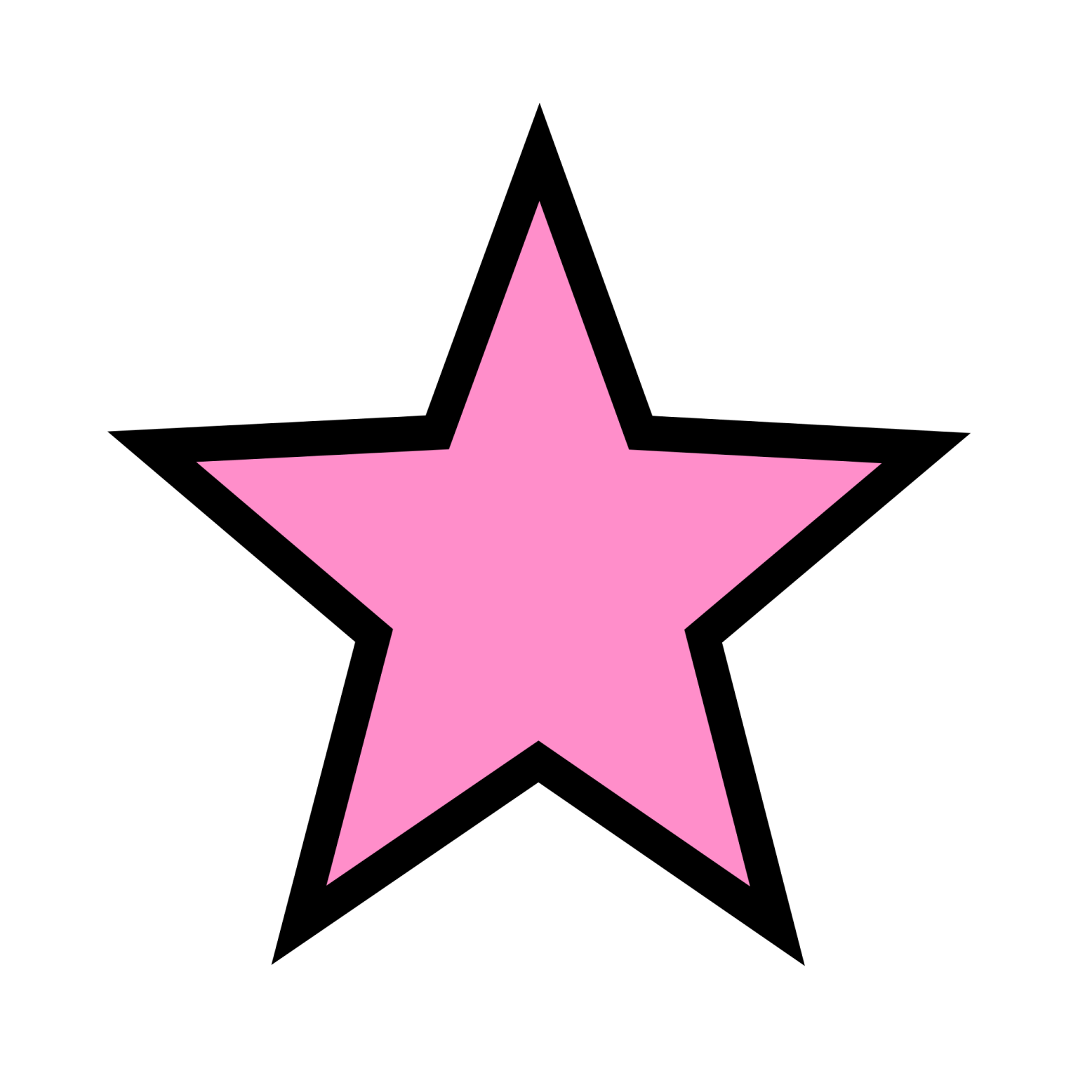 a pink star on a white background