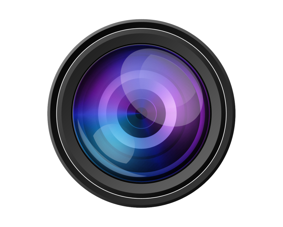 a camera lens on a white background