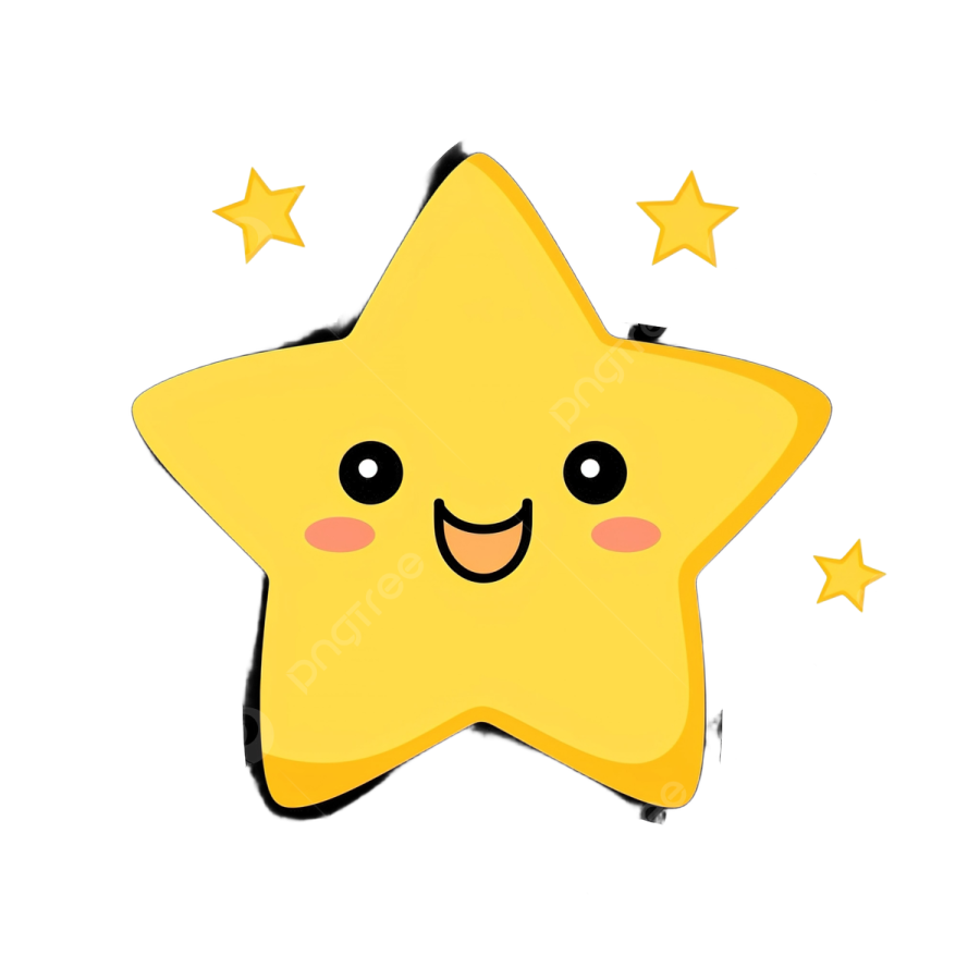 a yellow star with a smiling face