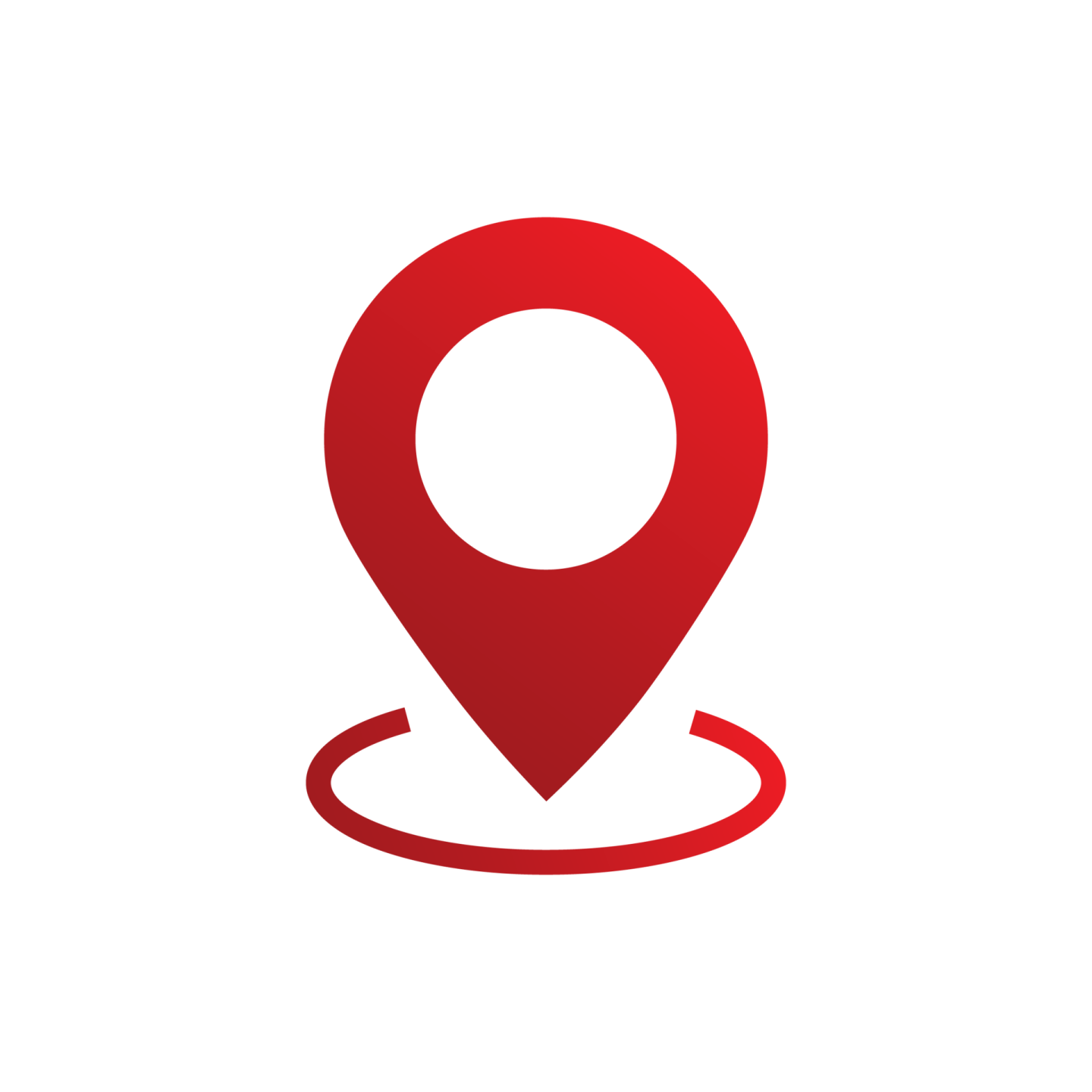 a red pin icon with a white background