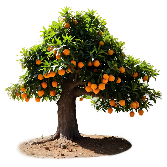 a tree with oranges growing on it