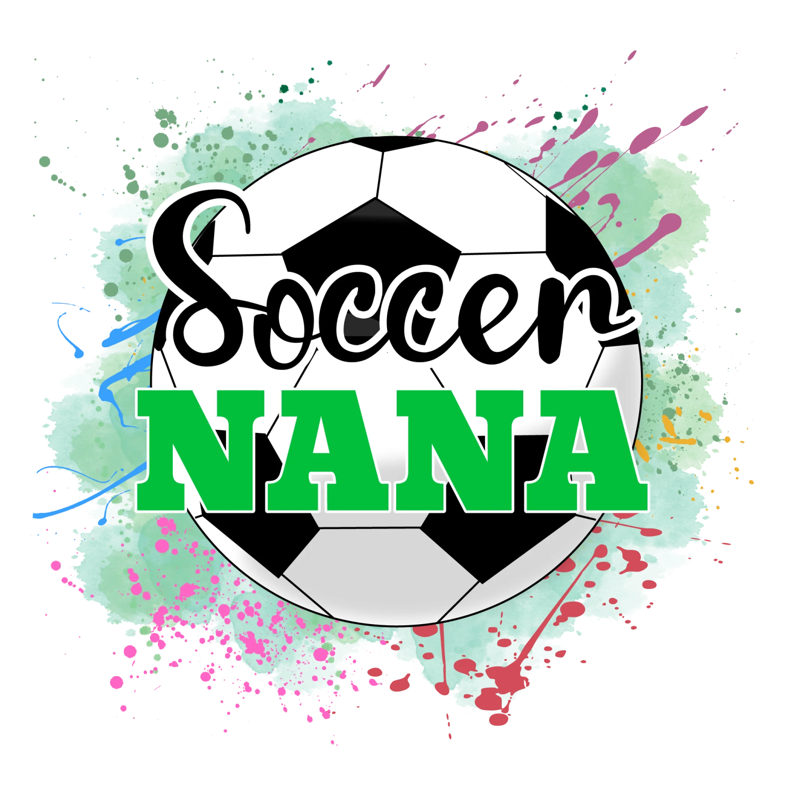 a soccer ball with the word soccer nana on it