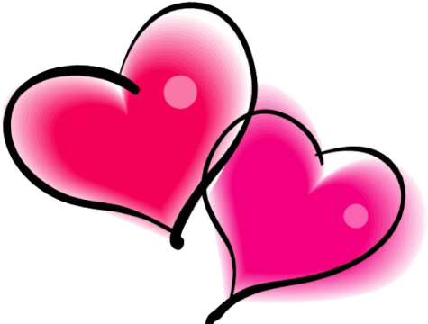 two pink hearts clipart