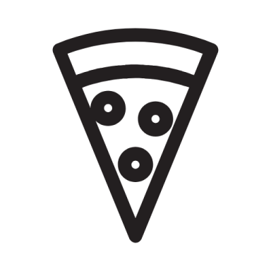a slice of pizza on a white background