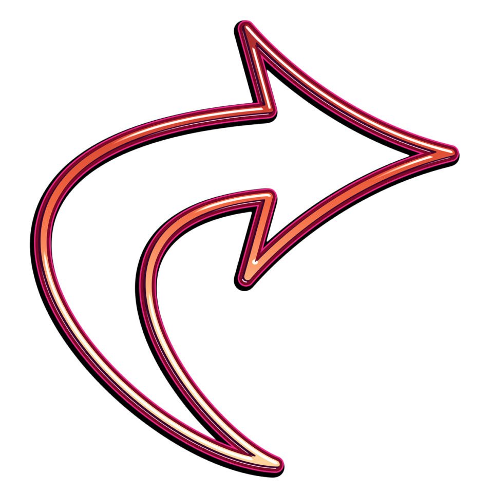 a red arrow on a white background
