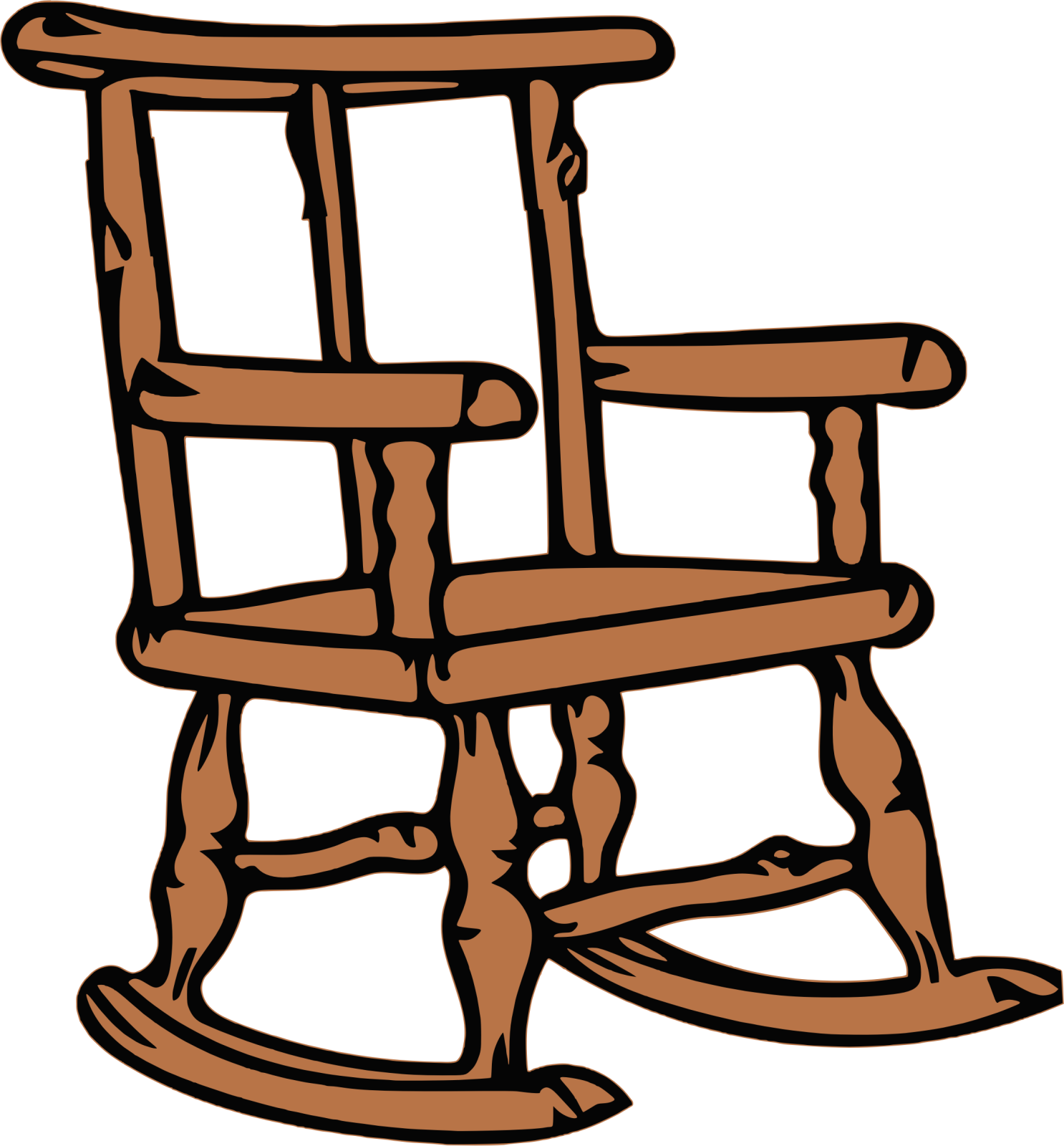 a wooden rocking chair