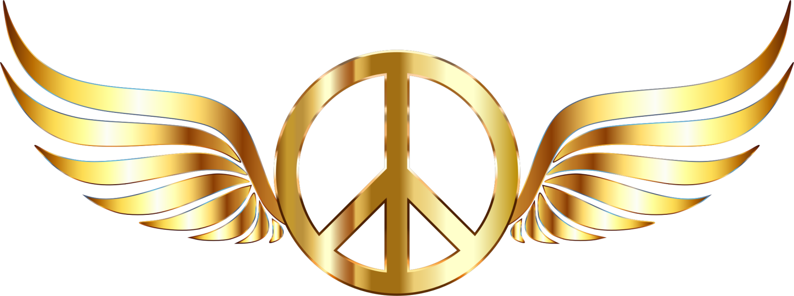 an image of a golden winged logo