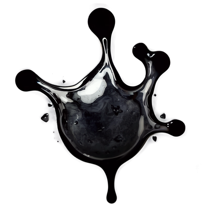 a black ink drop on a white background