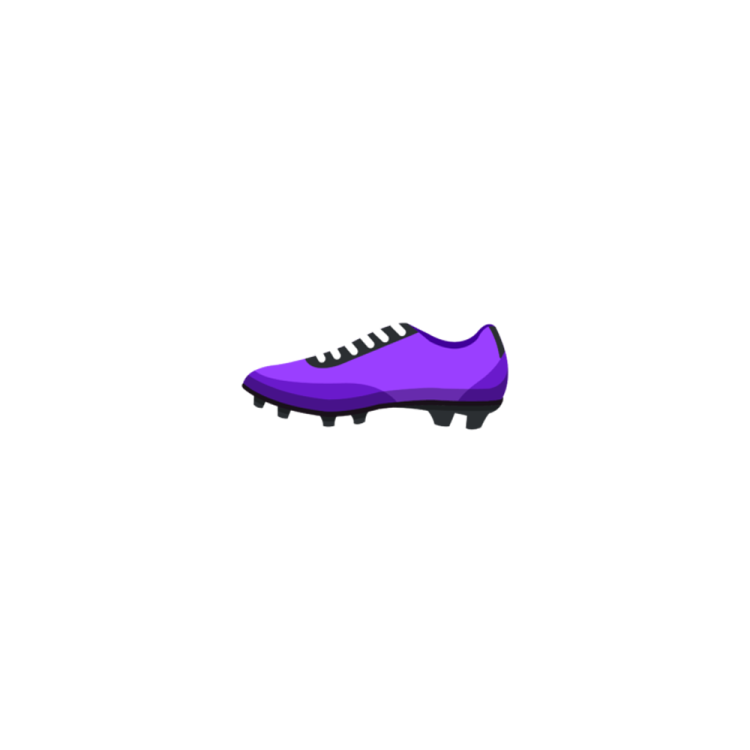 a purple soccer shoe on a white background