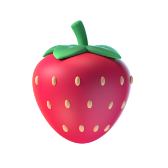 a red strawberry on a white background