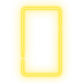 a yellow neon frame on a white background