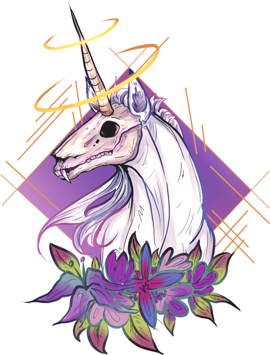 a unicorn with a flower in its mouth
