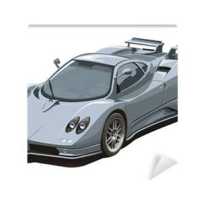 a blue sports car on a white background