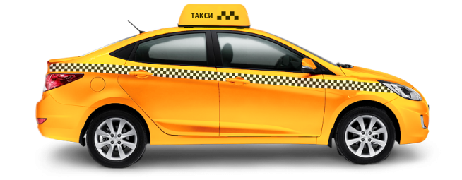 a yellow taxi car on a white background