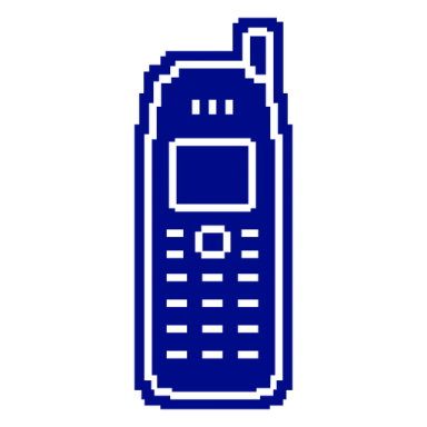 an old cell phone with a blue screen