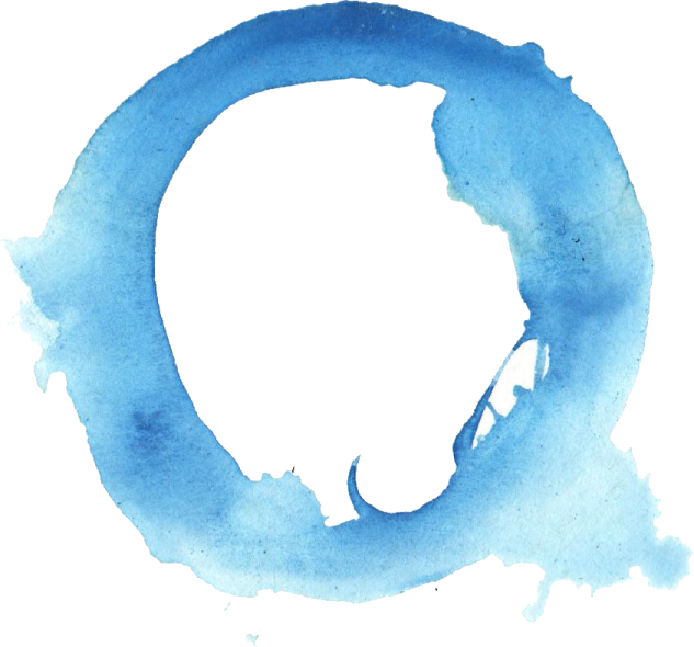 a blue circle painted with watercolor