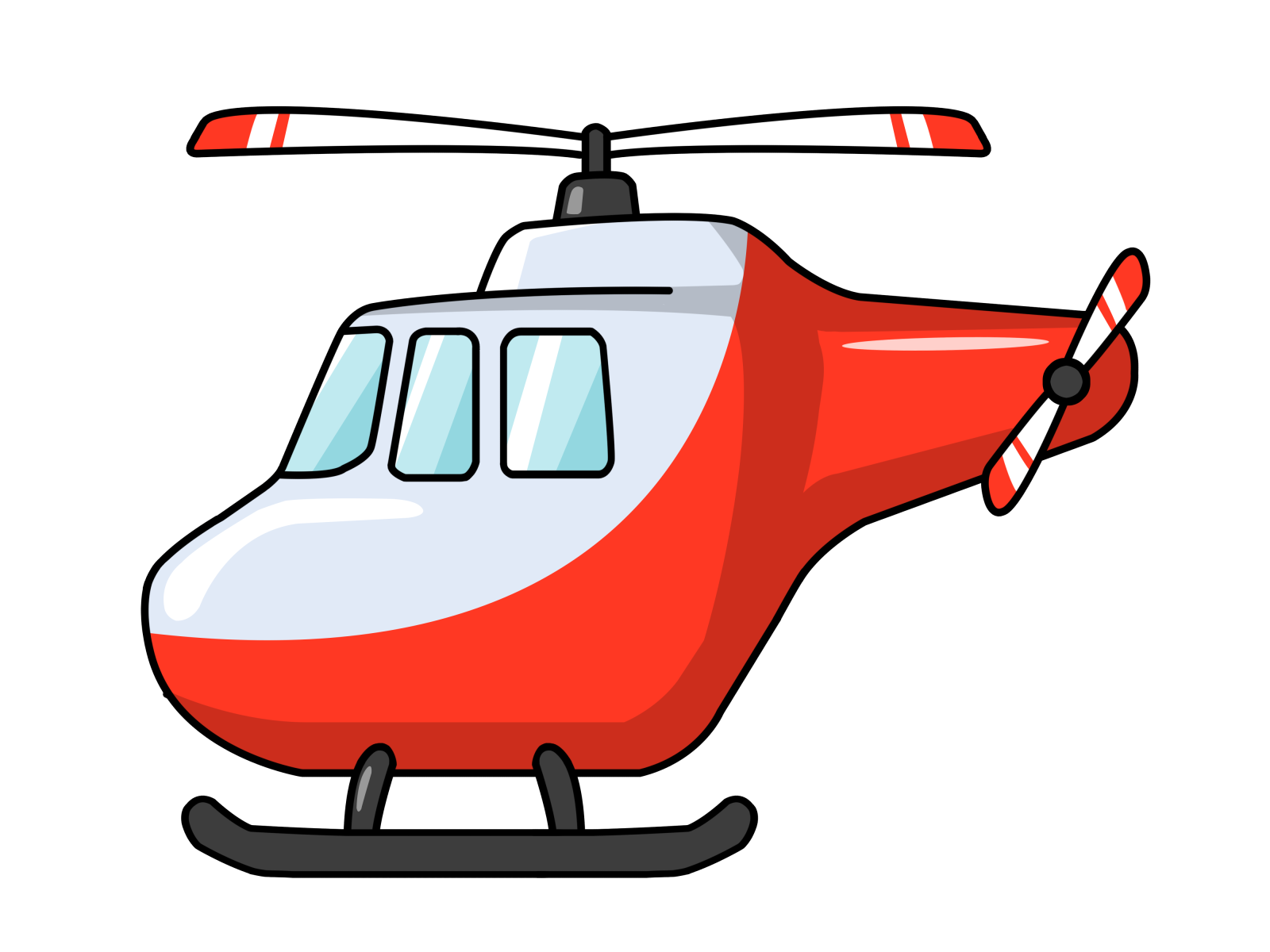 a red helicopter on a white background