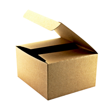 an open cardboard box on a white background