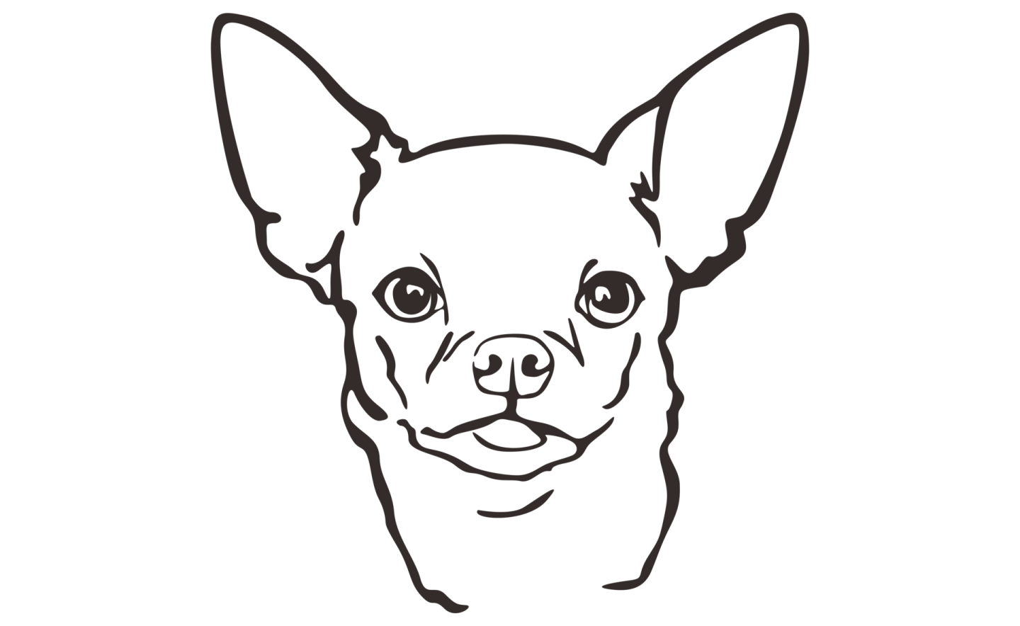 a black and white drawing of a dog