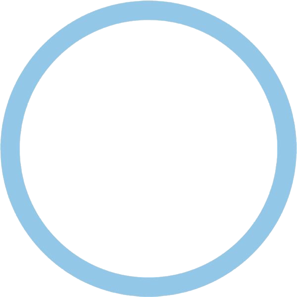 a blue circle with a white background