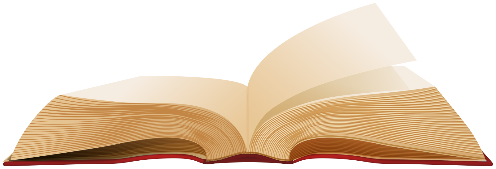 an open book on a white background