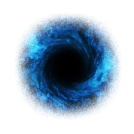 a black hole in the center of a white background