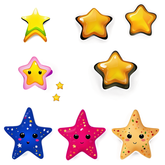 a bunch of colorful stars on a white background
