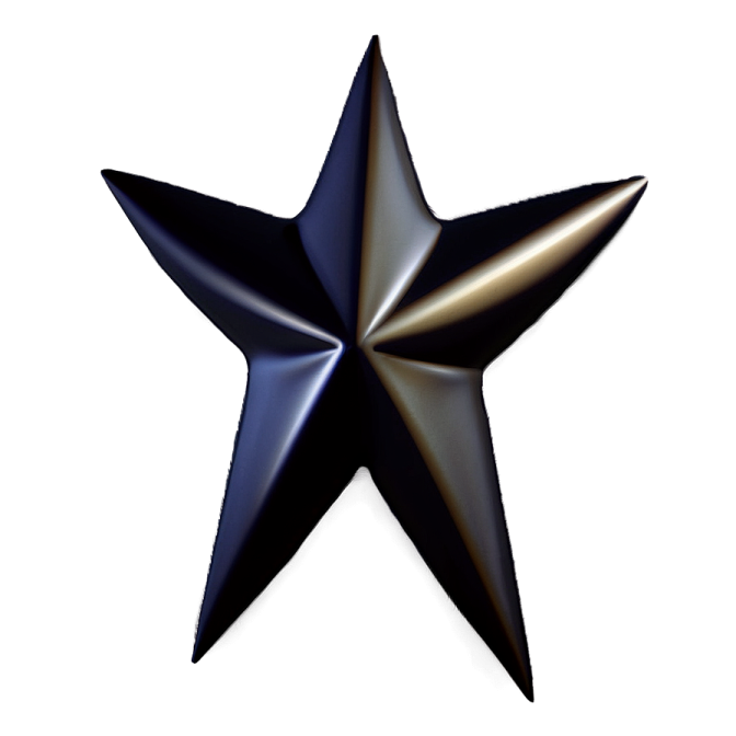 a black star on a white background