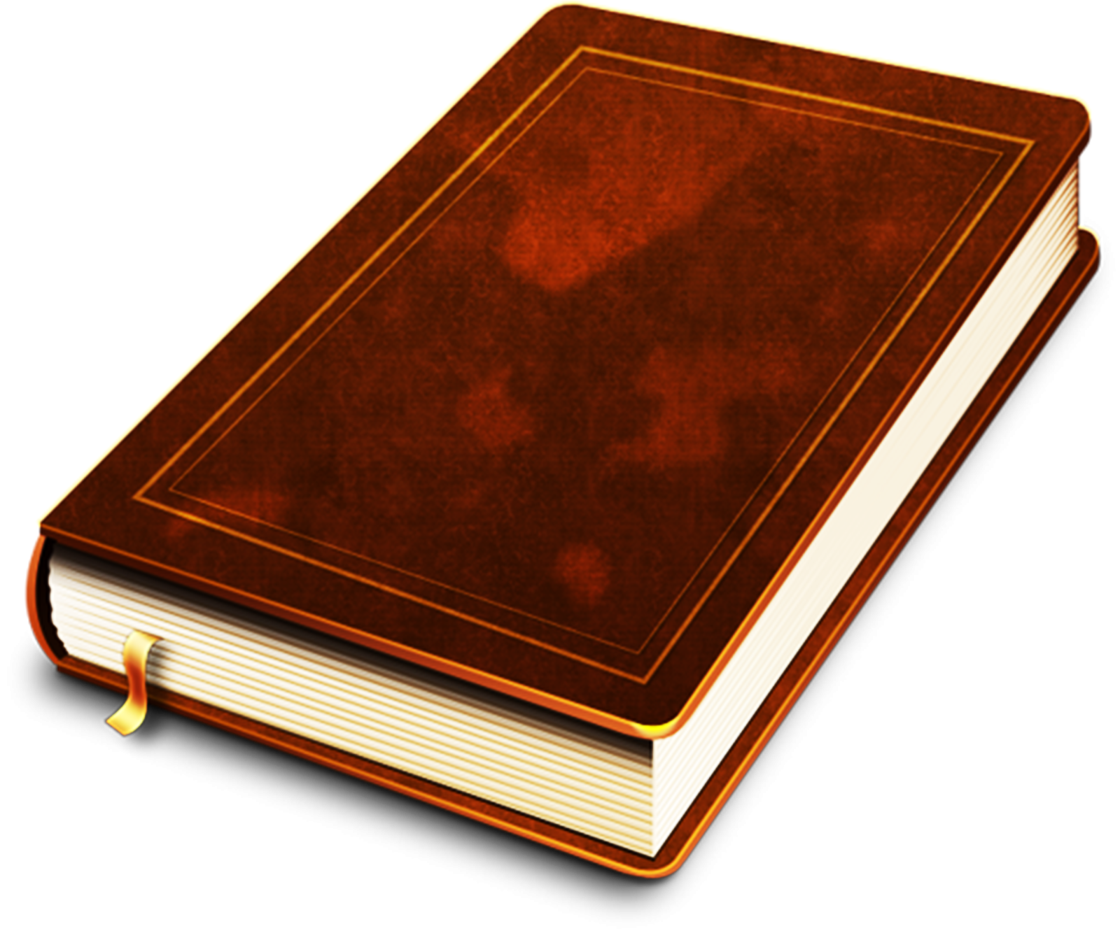 a brown book on a white background