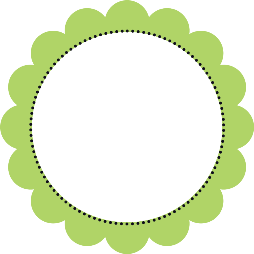 a green circle with black dots around it