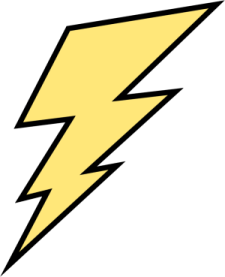 a lightning bolt on a white background
