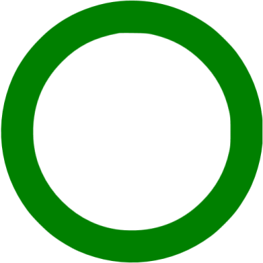 a green circle with a white background