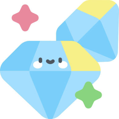 a blue and yellow diamond with a smiley face