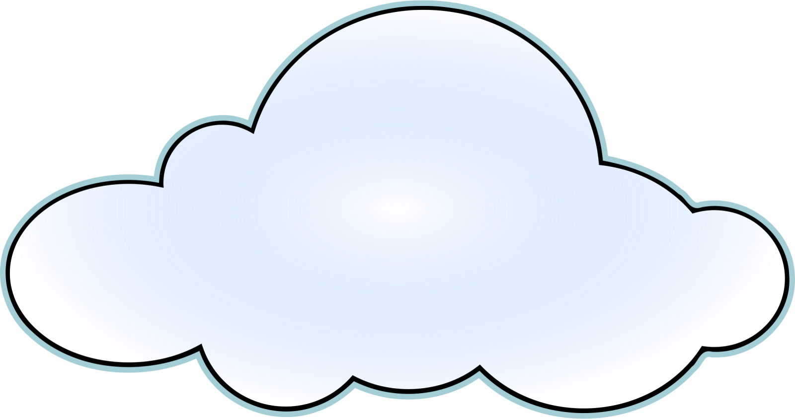 a blue cloud with a white background